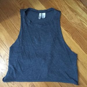 Navy cropped cut off tank